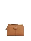 Tod's Logo-debossed Leather Clutch Bag In Brown