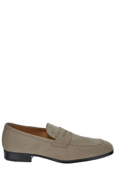 Tod's Logo Debossed Loafers In Brown