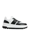 Tod's Logo-debossed Tow-tone Sneakers In White