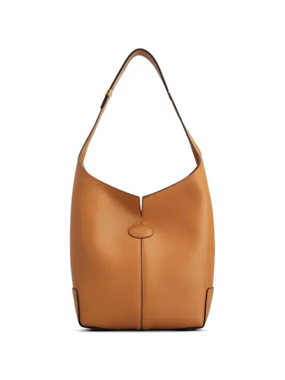 Tod's Logo Detail Shoulder Bag In Brown