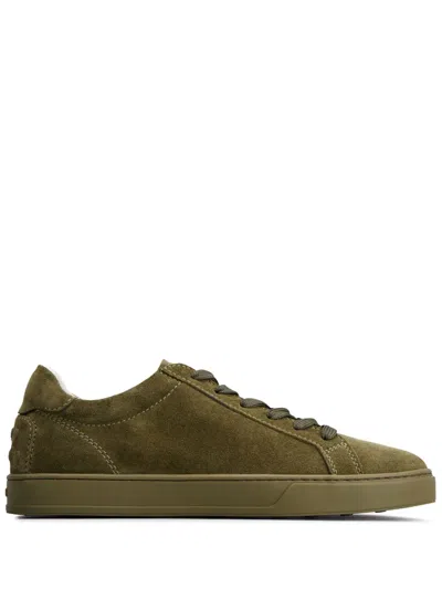 Tod's Logo-detail Suede Sneakers In Green