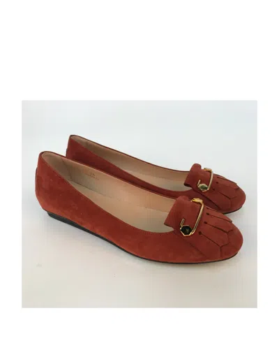Tod's Logo Details Ballet Shoes In Brown