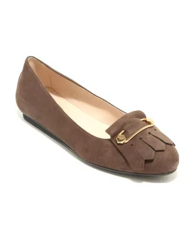 Tod's Logo Details Ballet Shoes In Brown