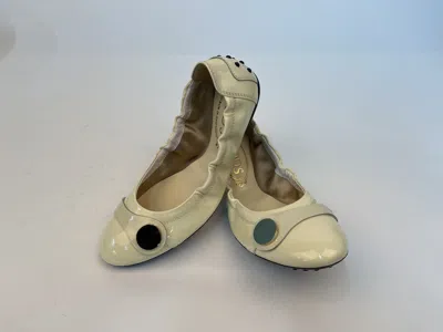 Tod's Logo Details Ballet Shoes In Nude