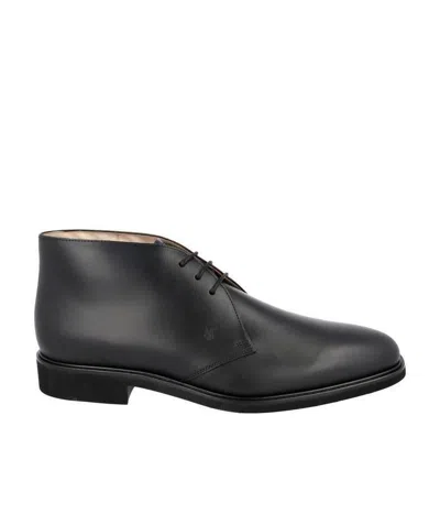 Tod's Logo Details Business Casual Shoes In Black