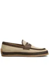 Tod's Logo Embossed Leather Loafers In Neutrals