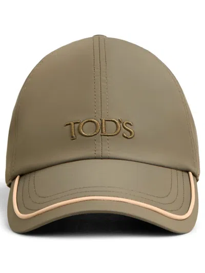 Tod's Logo-embroidered Baseball Cap In Green