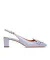 Tod's Logo-engraved Hallow-heeled Sandals In Gray