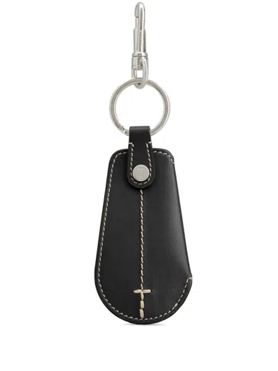 Tod's Logo-engraved Shoehorn Key Holder In Black