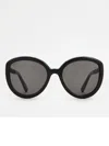 Tod's Logo-engraved Sunglasses In Black