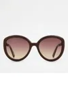 Tod's Logo-engraved Sunglasses In Red
