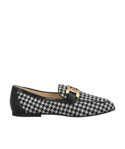Tod's Logo Flats In Black