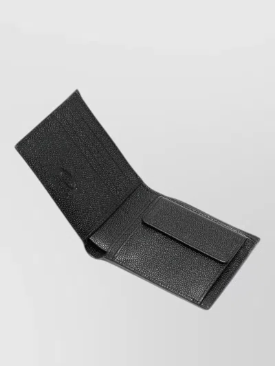 Tod's Logo Grain Leather Bifold Textured Wallet