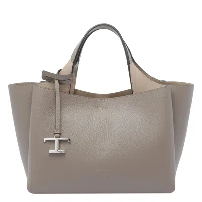 Tod's Logo Handbag In Gray