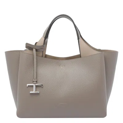 Tod's Tods Logo Handbag In Gray