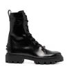 Tod's Black Chain Ankle Boots In Black