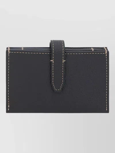 Tod's Logo Leather Keyring Wallet In Red