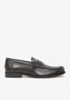 Tod's Leather Loafers With Penny Strap In Gray