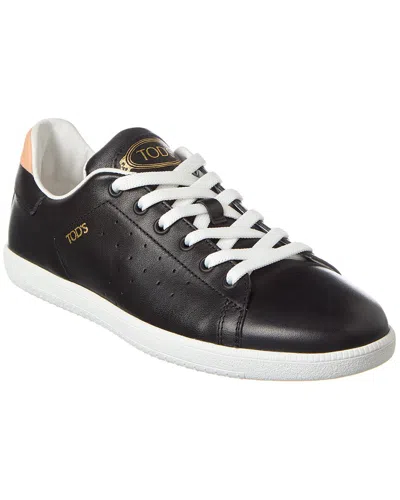 Tod's Perforated Leather Sneakers In Black