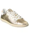 Tod's Logo Leather Sneaker In Gold