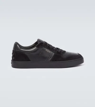 Tod's Low-top Sneakers Featuring Rubber Sole In Black