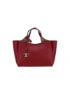 Tod's Leather Shoulder Bag With Top Handles And Detachable Strap