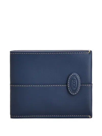 Tod's Logo-patch Cardholder In Blue