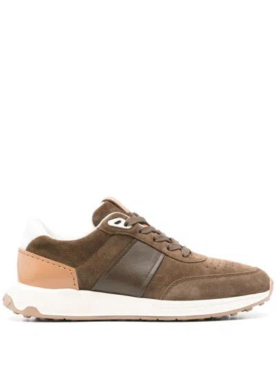 Tod's Lace-up Suede Trainers In Green