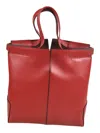 Tod's Logo Patch Top Handle Shopper Bag In Red
