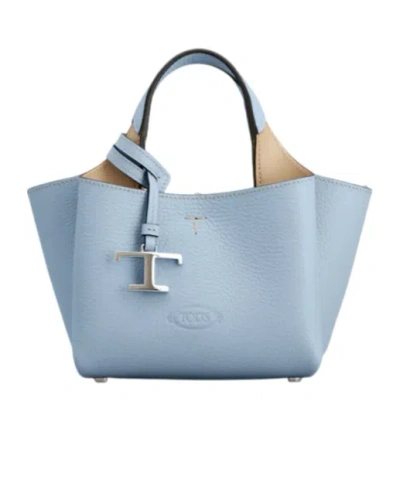 Tod's Logo-pendant Tote Bag In Black