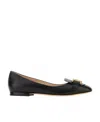 Tod's Leather Chain Ballerina Flats In Black