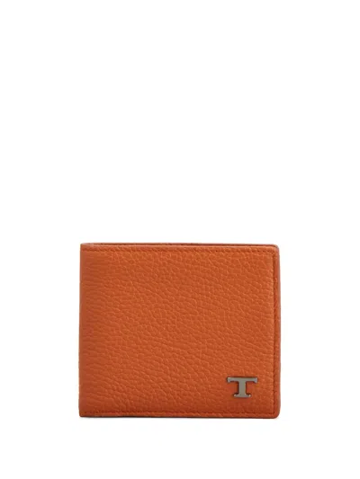Tod's Logo-plaque Bi-fold Leather Wallet In Luggage