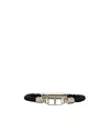 Tod's Logo-plaque Braided Bracelet In Black