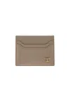 Tod's Leather Card Holder With Logo In Brown