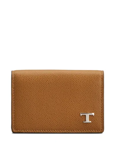 Tod's Logo-plaque Coin Purse In Brown
