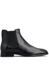 Tod's Logo-plaque Leather Ankle Boots In Black