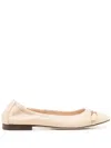 Tod's Logo-plaque Leather Ballerina Shoes In Neutrals