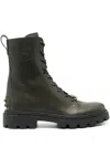 Tod's Logo-plaque Leather Boots In Grün