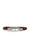 Tod's Logo-plaque Leather Bracelet In Brown