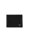 Tod's Logo-plaque Leather Cardholder In Black