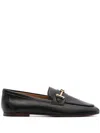 Tod's Logo-plaque Leather Loafers In Black