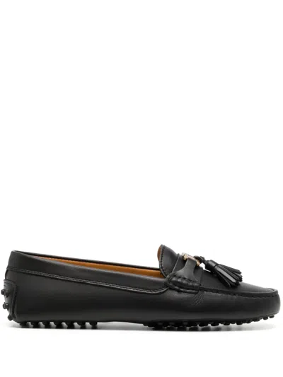 Tod's Loafer Mit Logo-schild In Black