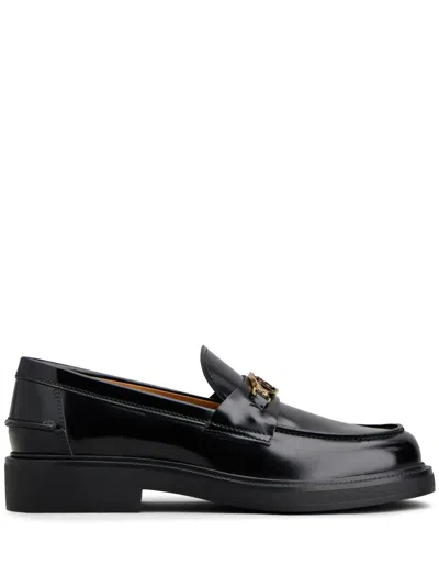 Tod's 20mm Leather Chain Loafers In Black