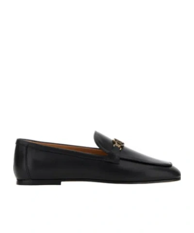 TOD'S TOD'S LOGO-PLAQUE SLIP-ON LOAFERS