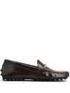 Tod's 'gommino' Brown Loafers With Engraved Logo In Brown