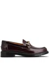 Tod's Loafers With Buckle And Golden Front In Red