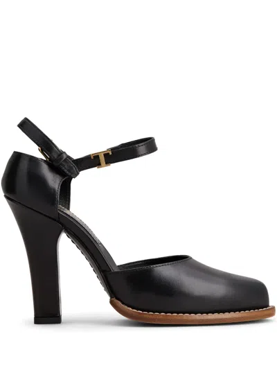 Tod's Logo-plaque Leather Pumps In Black