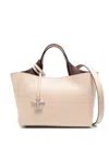 Tod's Logo-plaque Leather Tote Bag In Neutrals