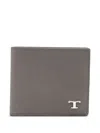 Tod's Textured Finish Modern Design Wallet In Gray