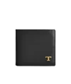 Tod's Logo-plaque Leather Bi-fold Wallet In Black